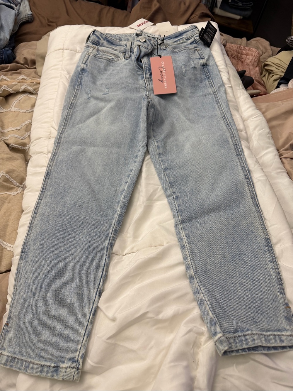 Celebrity Pink Light Blue Boyfriend Jeans